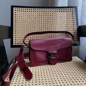 Coach Tabby 26 Leather Shoulder Bag, Wine, Rare Tortoise C